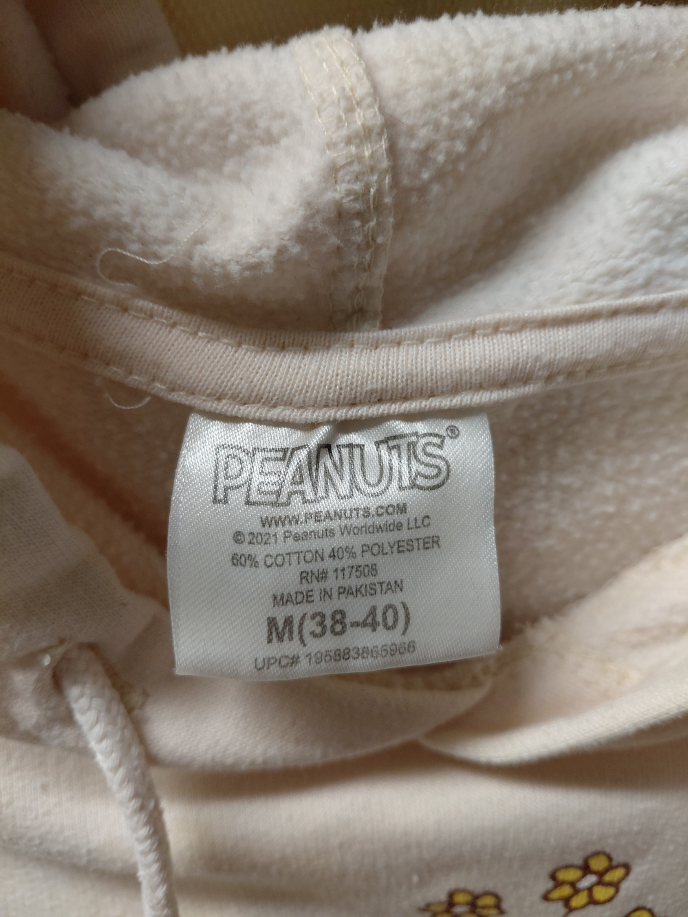 Peanuts Cream Hoodie with Snoopy & Green Doghouse Graphic - Picture 3 of 5
